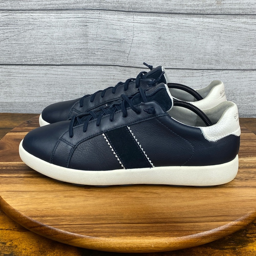 Geox Spherica VS EC4 Navy Tumbled Leather Slip On Shoes Men’s Sneaker Size 12